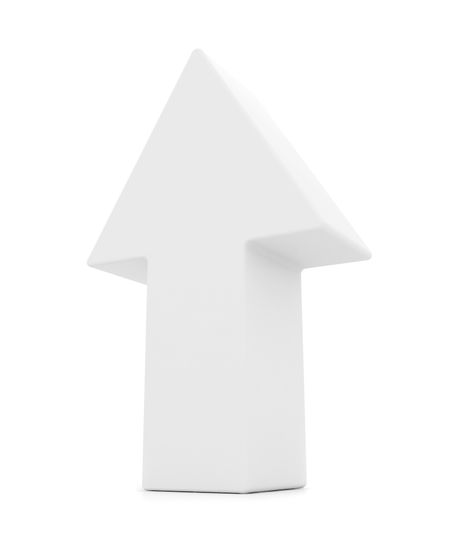 3D arrow isolated over a white background