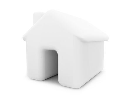 3D house isolated over a white background