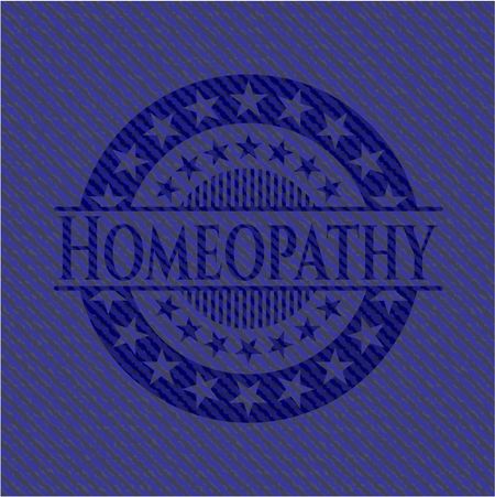 Homeopathy emblem with jean high quality background