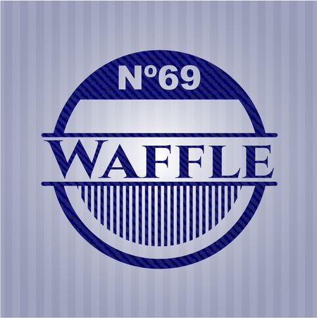 Waffle badge with denim texture