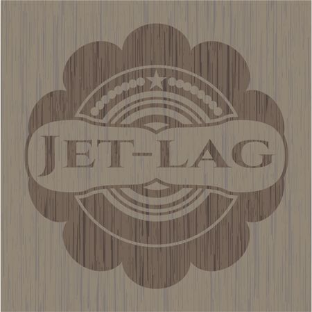 Jet-lag wooden emblem. Vintage.