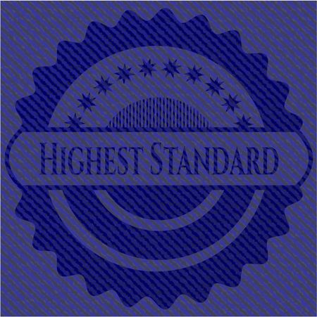 Highest Standard emblem with jean background