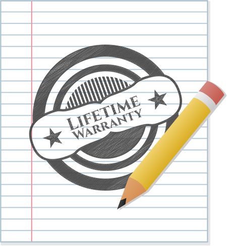 Life Time Warranty pencil strokes emblem