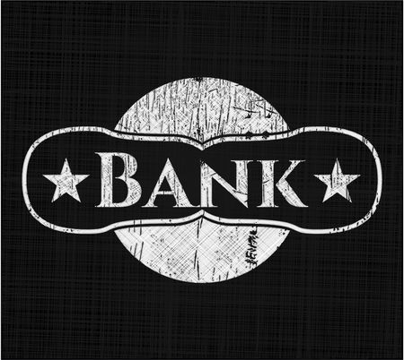 Bank chalk emblem written on a blackboard