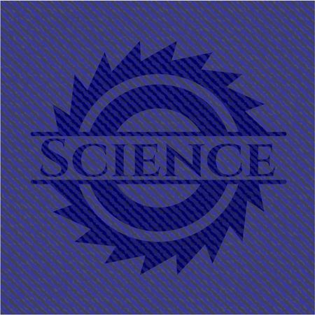 Science badge with jean texture