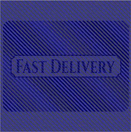 Fast Delivery emblem with jean high quality background