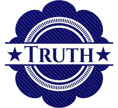 Truth emblem with denim high quality background