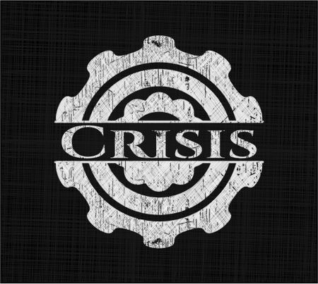 Crisis chalk emblem, retro style, chalk or chalkboard texture