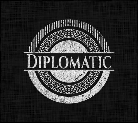 Diplomatic on chalkboard