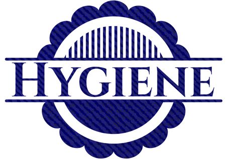 Hygiene emblem with jean high quality background
