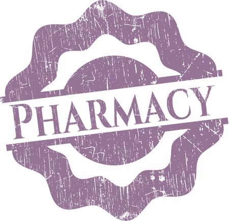 Pharmacy rubber grunge stamp
