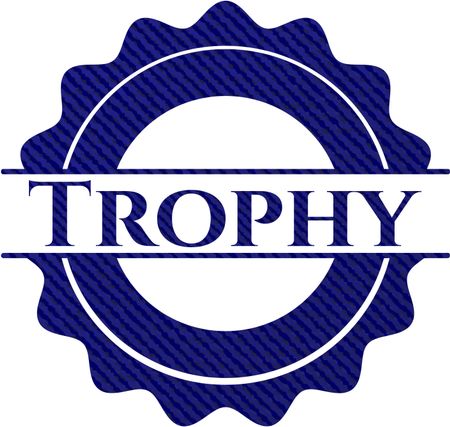 Trophy badge with denim texture