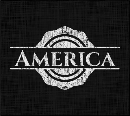 America chalkboard emblem written on a blackboard