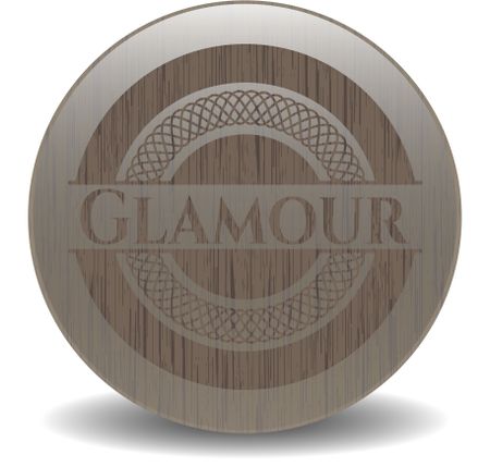 Glamour wooden emblem. Vintage.