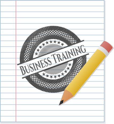Business Training draw with pencil effect