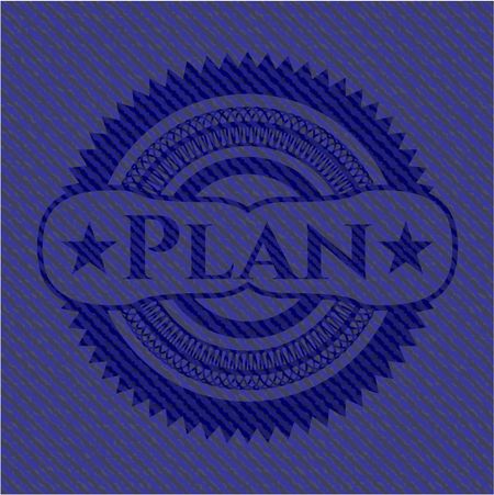 Plan emblem with denim high quality background