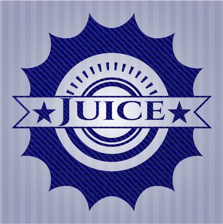 Juice emblem with jean background