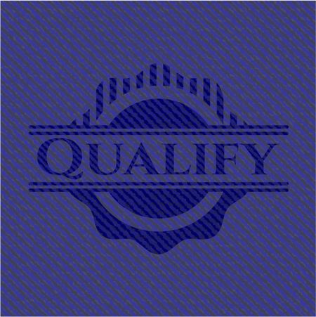 Qualify emblem with jean background