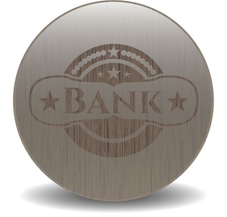 Bank wood emblem. Retro