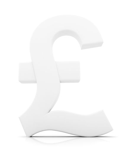Pound symbol isolated over a white background on 3D illustration