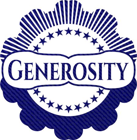 Generosity emblem with jean texture