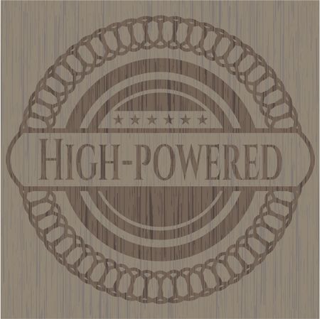 High-powered vintage wood emblem