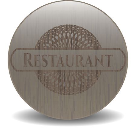 Restaurant realistic wooden emblem