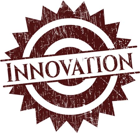 Innovation rubber stamp with grunge texture