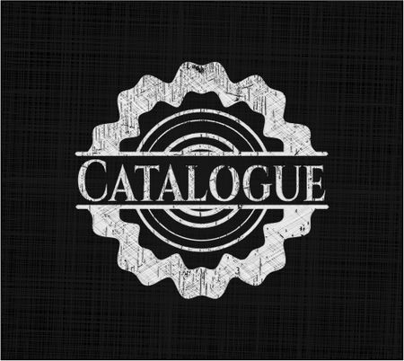 Catalogue chalk emblem, retro style, chalk or chalkboard texture