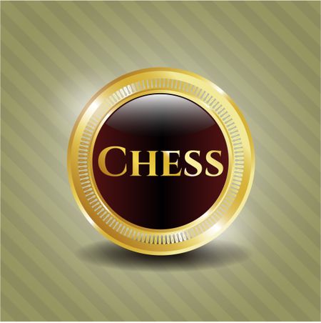Chess golden badge or emblem