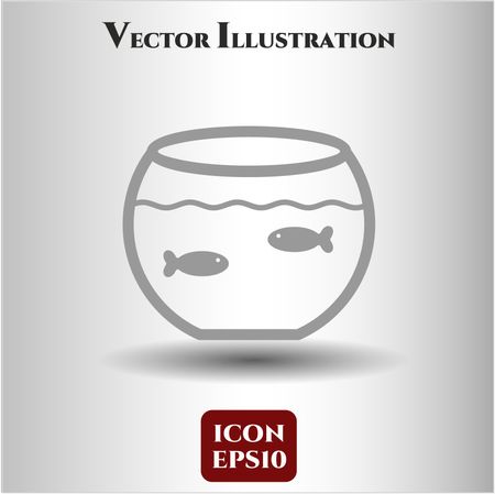 Fishbowl with Fish icon vector symbol flat eps jpg