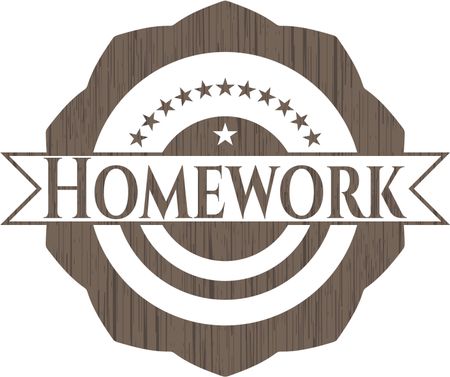 Homework retro wood emblem