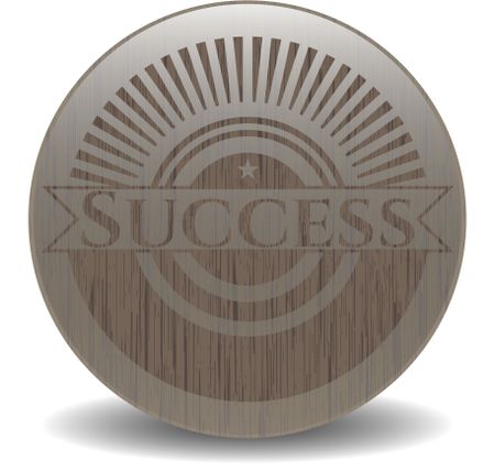 Success vintage wooden emblem