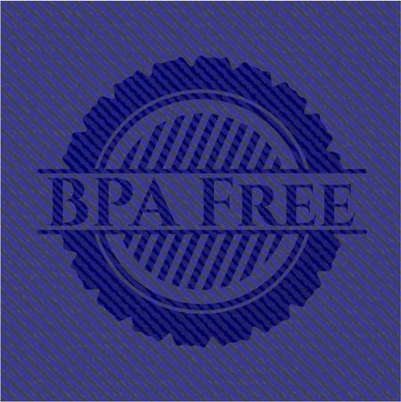BPA Free badge with denim texture