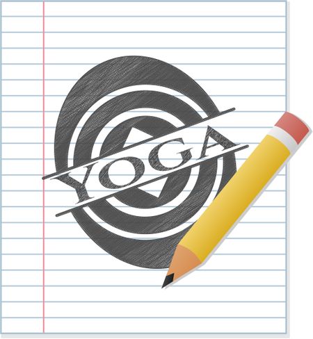 Yoga with pencil strokes