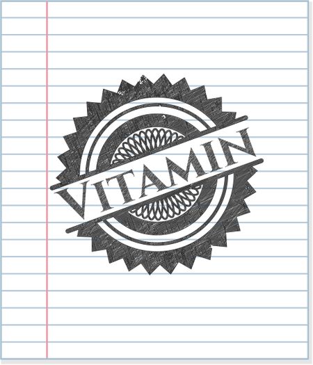 Vitamin with pencil strokes