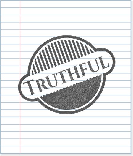 Truthful emblem drawn in pencil