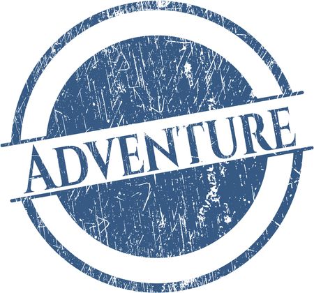Adventure rubber stamp with grunge texture