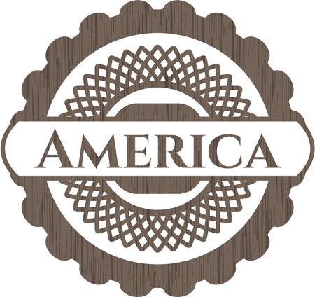 America vintage wood emblem