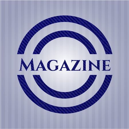 Magazine emblem with jean background