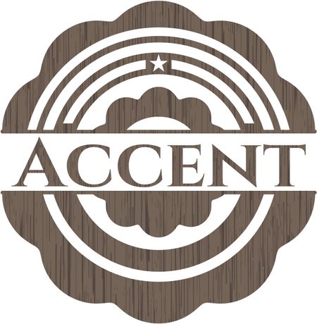 Accent retro style wood emblem