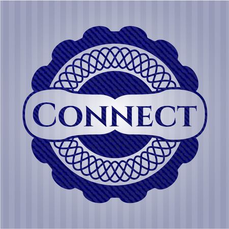 Connect emblem with jean background