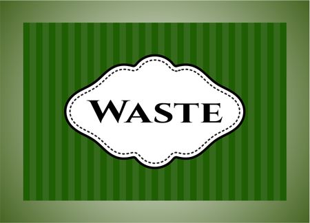 Waste retro style card, banner or poster