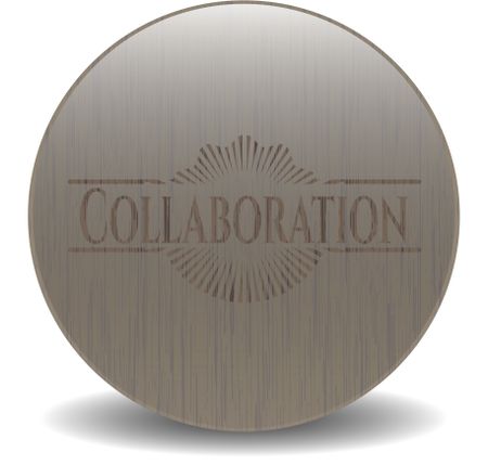 Collaboration vintage wood emblem