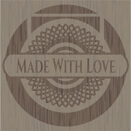 Made With Love retro style wooden emblem