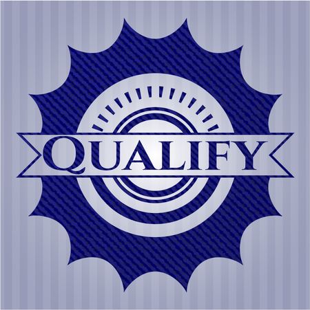 Qualify emblem with denim high quality background