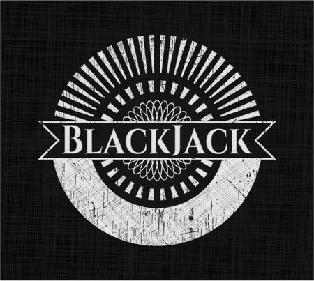 BlackJack chalk emblem, retro style, chalk or chalkboard texture