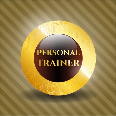 Personal Trainer golden badge or emblem