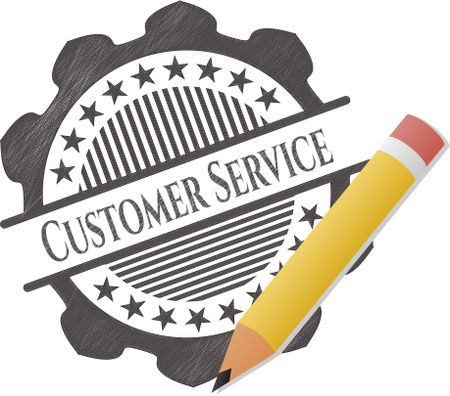 Customer Service draw with pencil effect