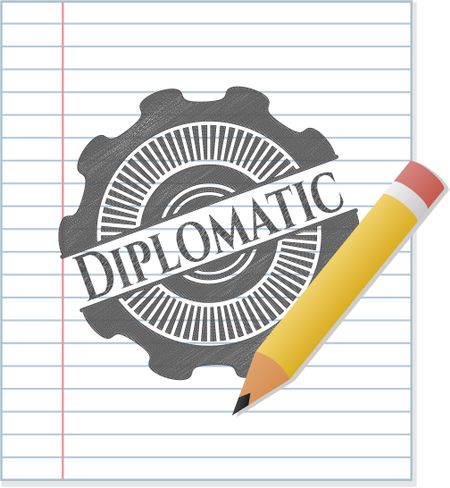 Diplomatic with pencil strokes